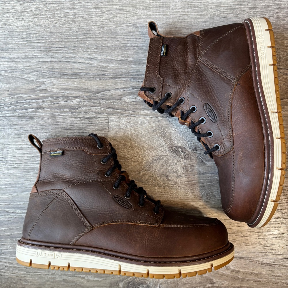 Keen Utility San Jose Waterproof Leather Work Boot Brown Safety Toe EH PR Men 9D